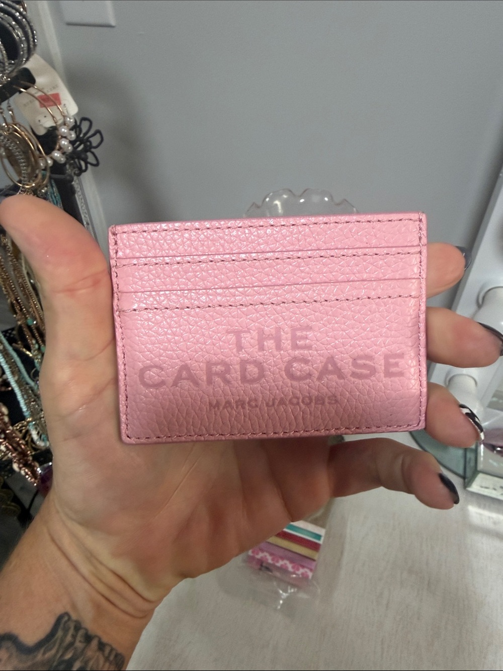 Marc Jacobs Pink Pebbled Leather Card Case